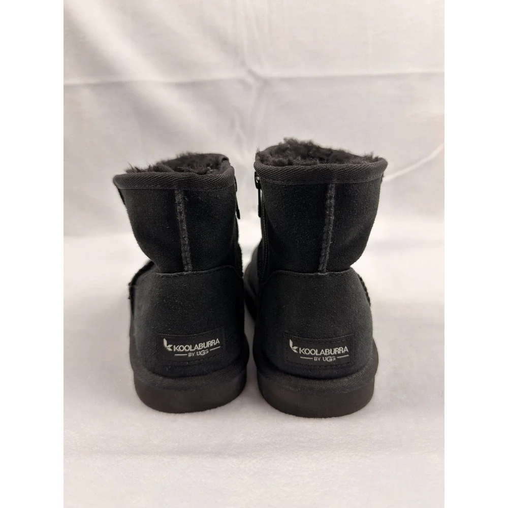 Koolaburra by UGG Koola Short Black Suede Ankle Boots Side Zip 1116770 Womens 5